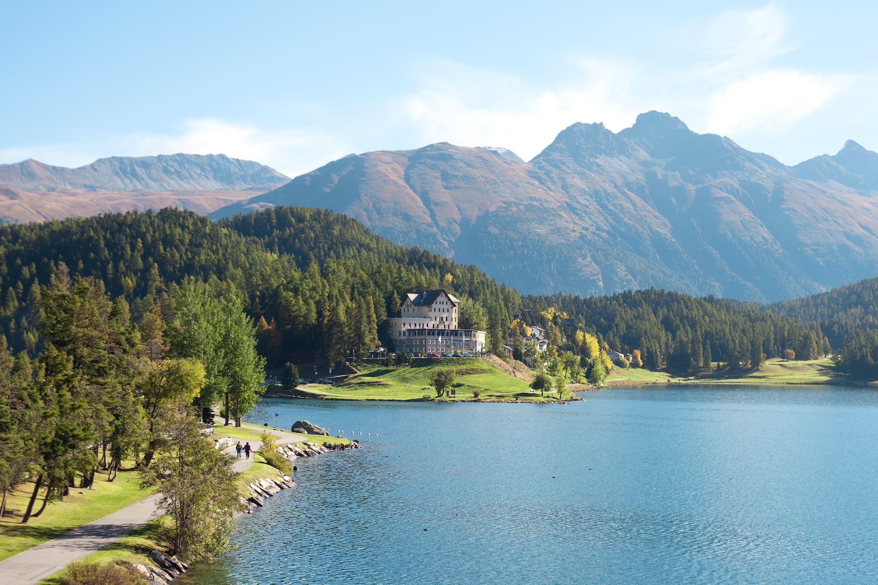 Blick auf St. Moritz in der Schweiz
