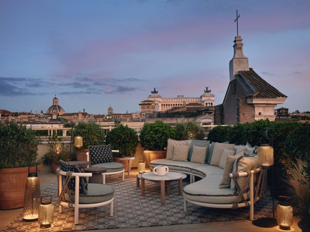 Dachterrasse des Six Senses Rome