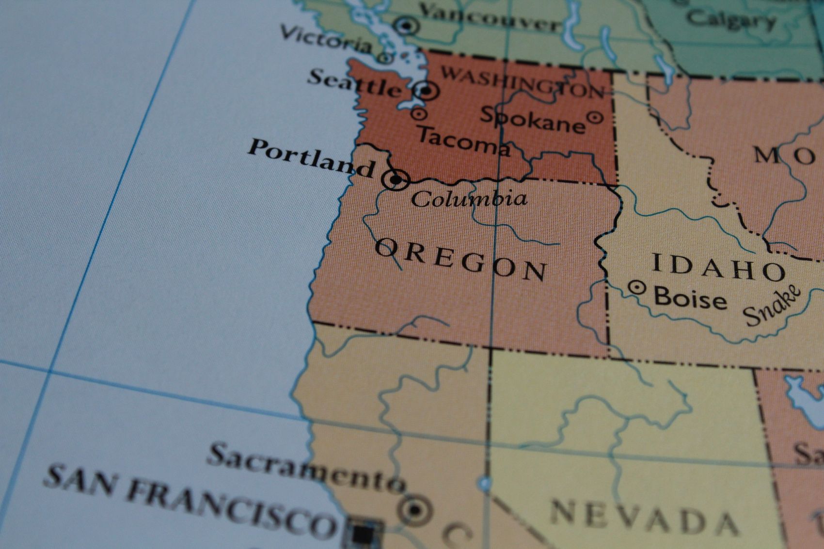 Lage von Portland in den USA auf der Karte