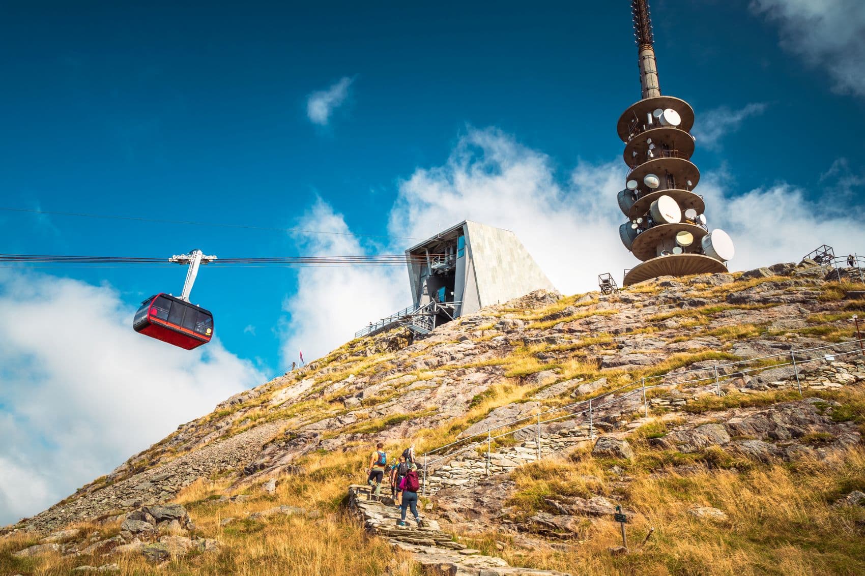 Seilbahn und Wanderweg zum Ulriken Berg in Bergen 