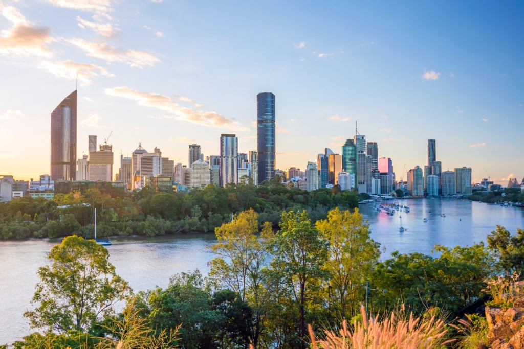Die Skyline von Brisbane.