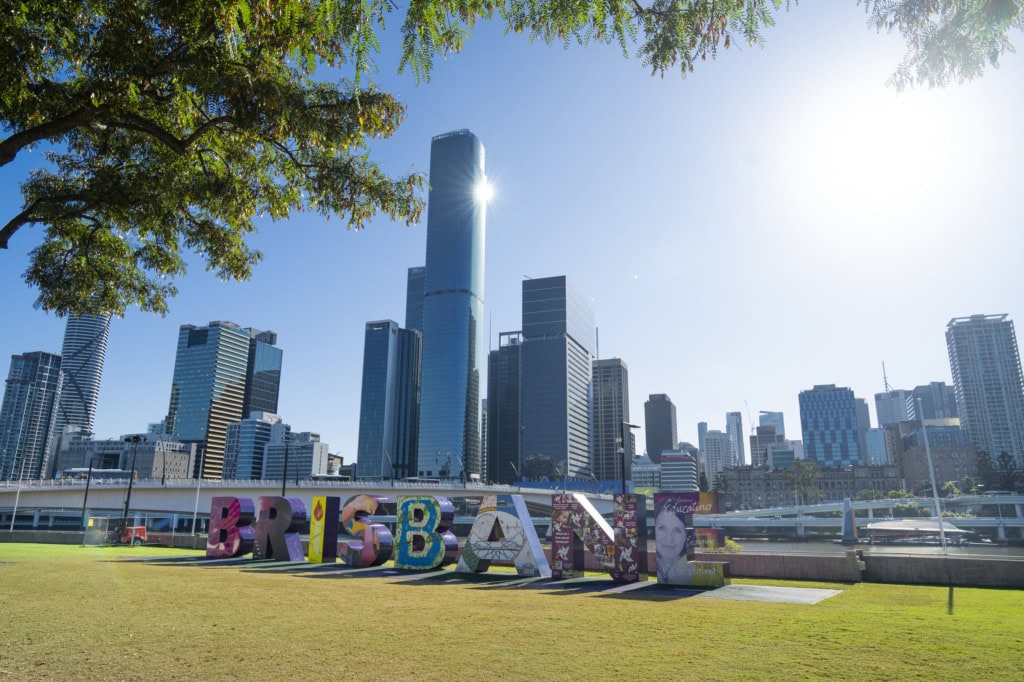 Blick auf die Skyline von Brisbane.