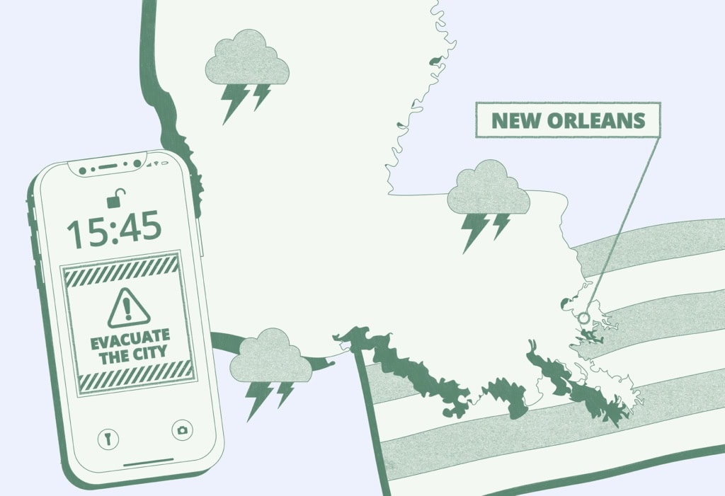 Illustration zum Thema Hurrikan in New Orleans.
