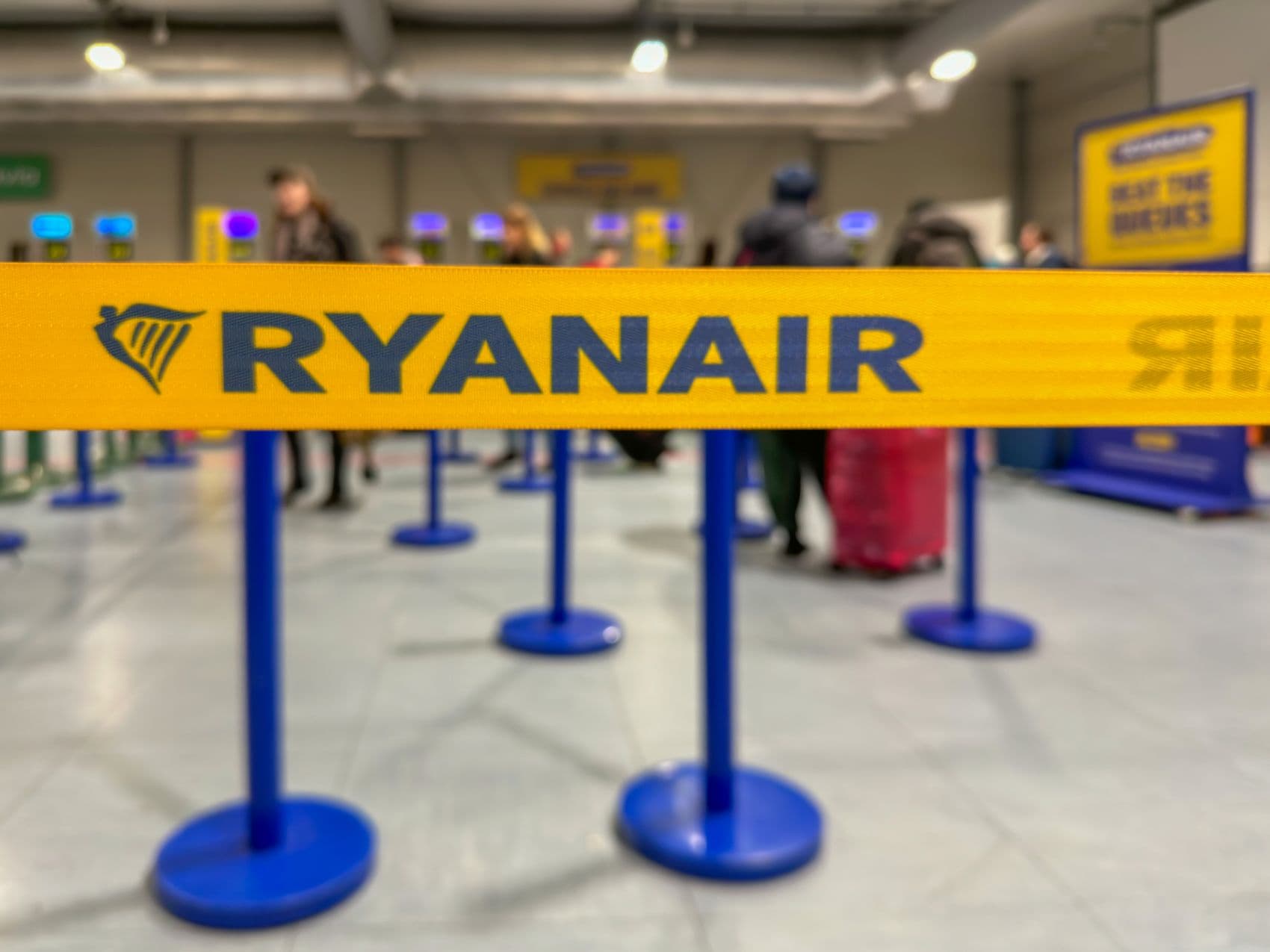 Ryanair-Absperrband am Flugahfen