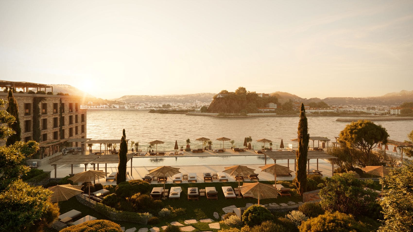 Hotel Zannier Bendor: Blick auf Pool und Meer