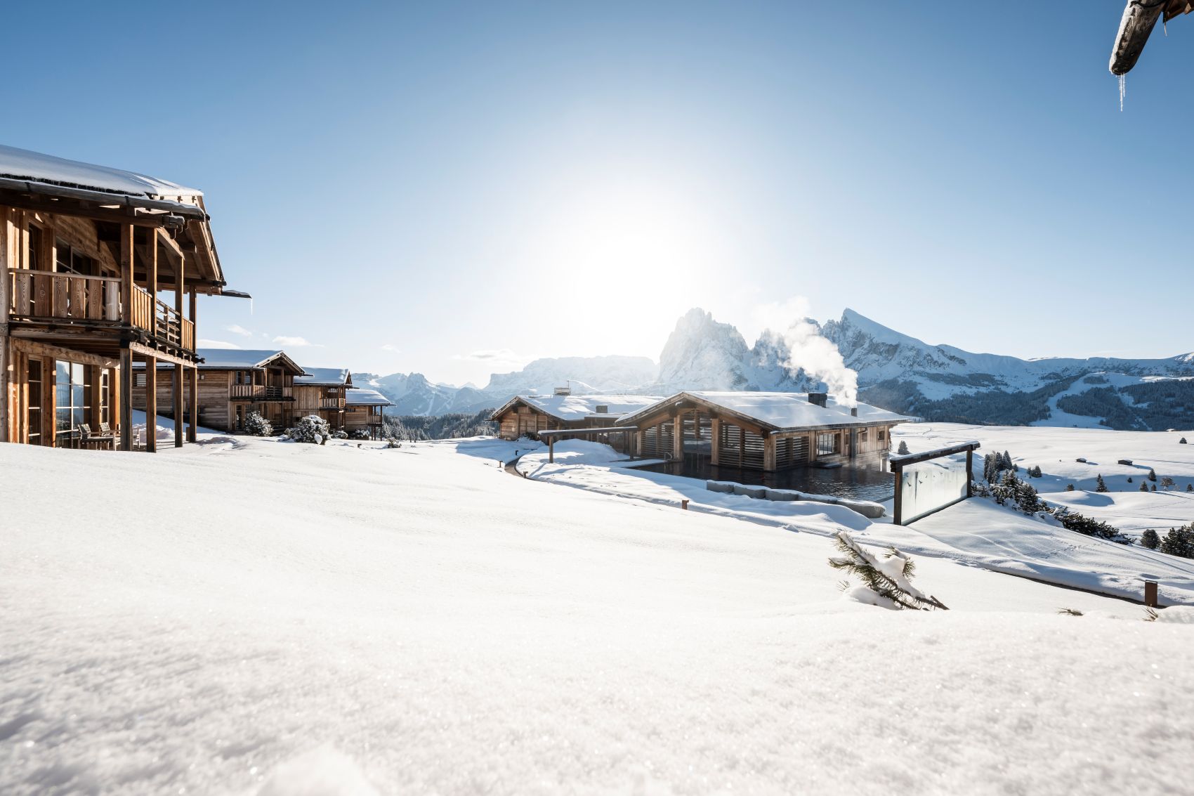Panoramablick auf die ADLER Lodge ALPE, Seiser Alm