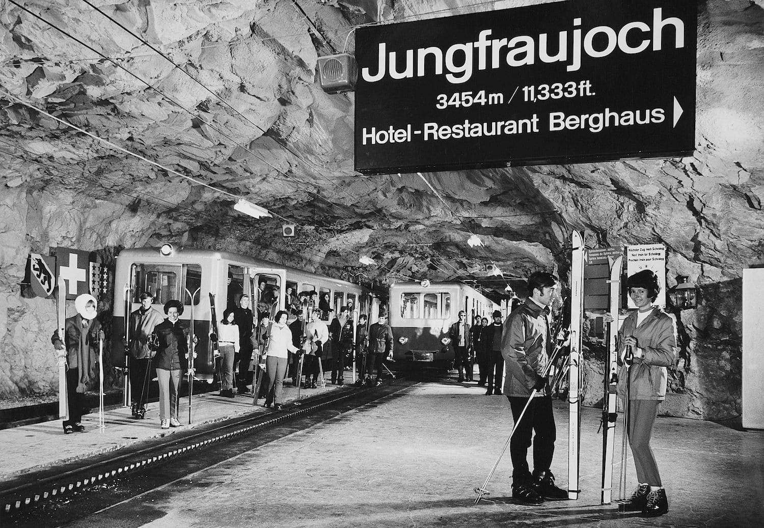 historisches Foto der Jungfraubahnen