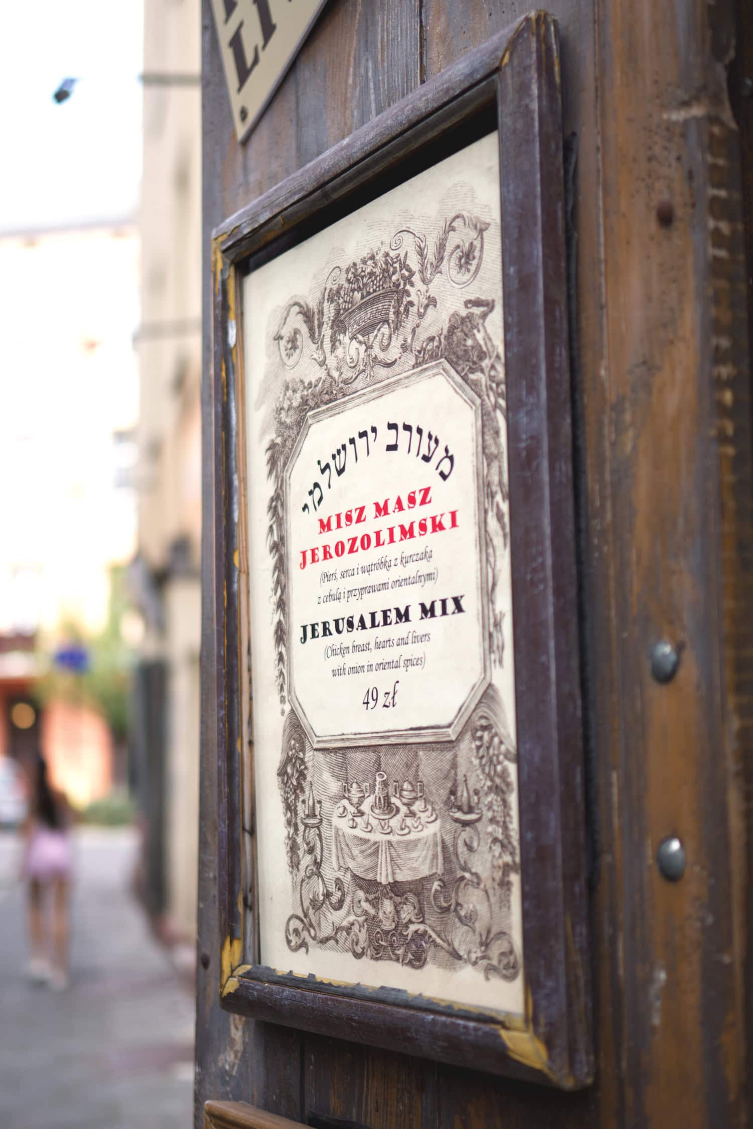 Informationstafel im jüdischen Viertel bei einem Städtetrip in Krakau