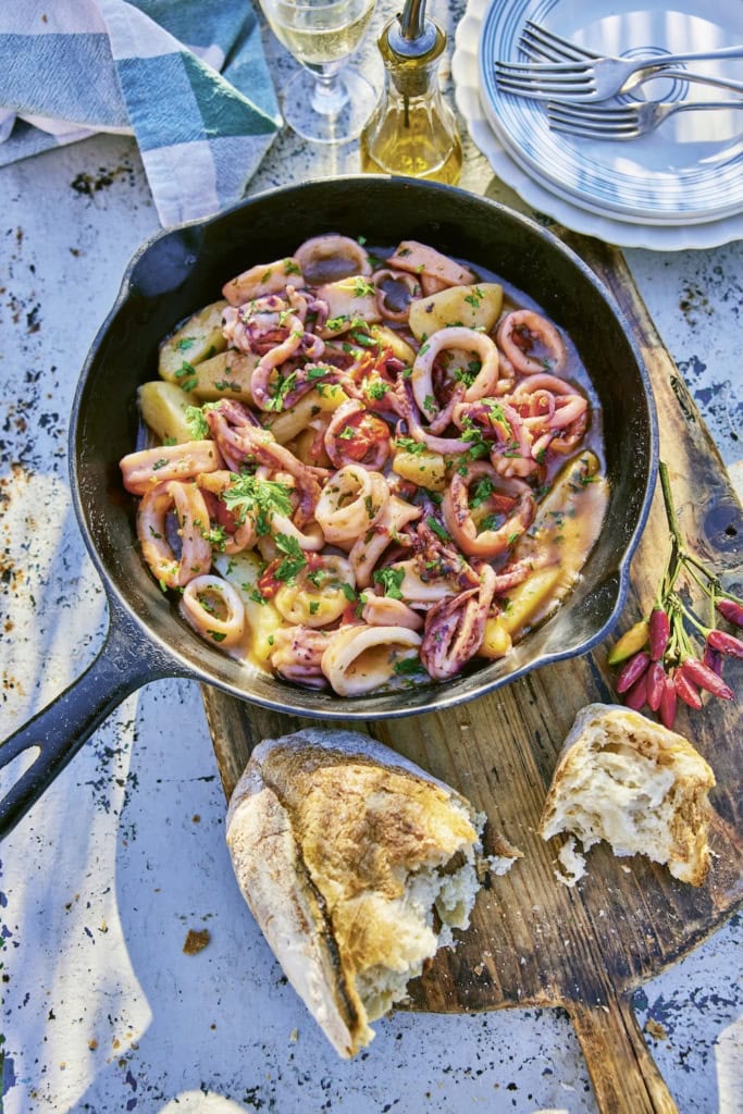 Calamari-Schmortopf nach einem Rezept von Gennaro aus dem Buch Italia Mia