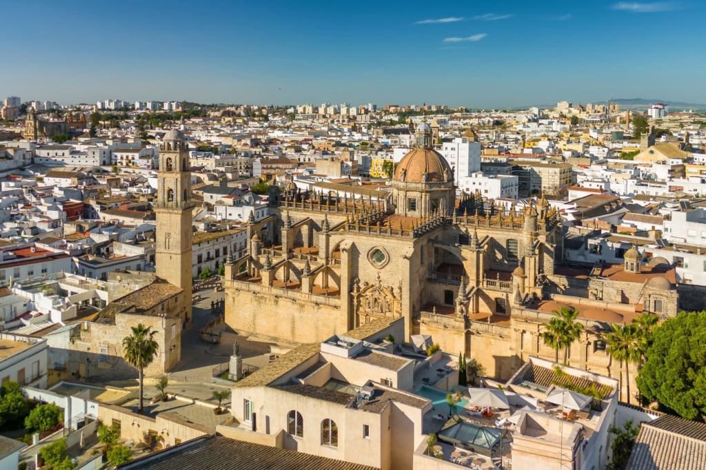 Luftaufnahme der Stadt Jerez de la Frontera