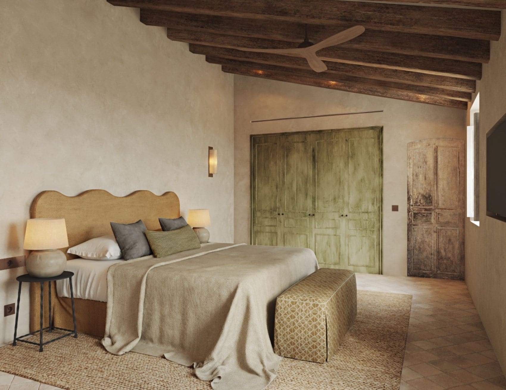 Schlafzimmer im Vestige Son Veri auf Mallorca