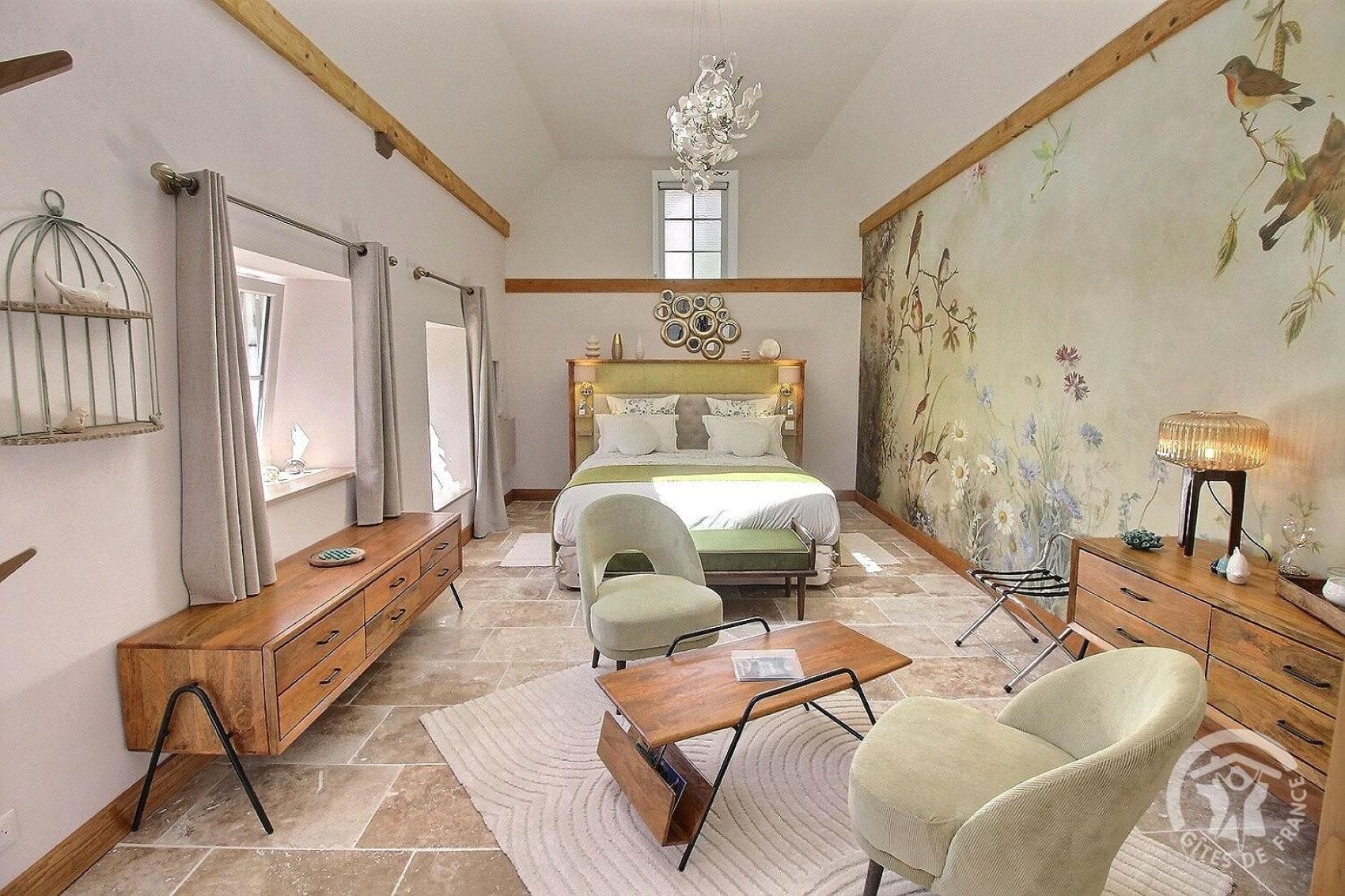Schlafzimmer im Ferienhaus Manoir de Kergroaz