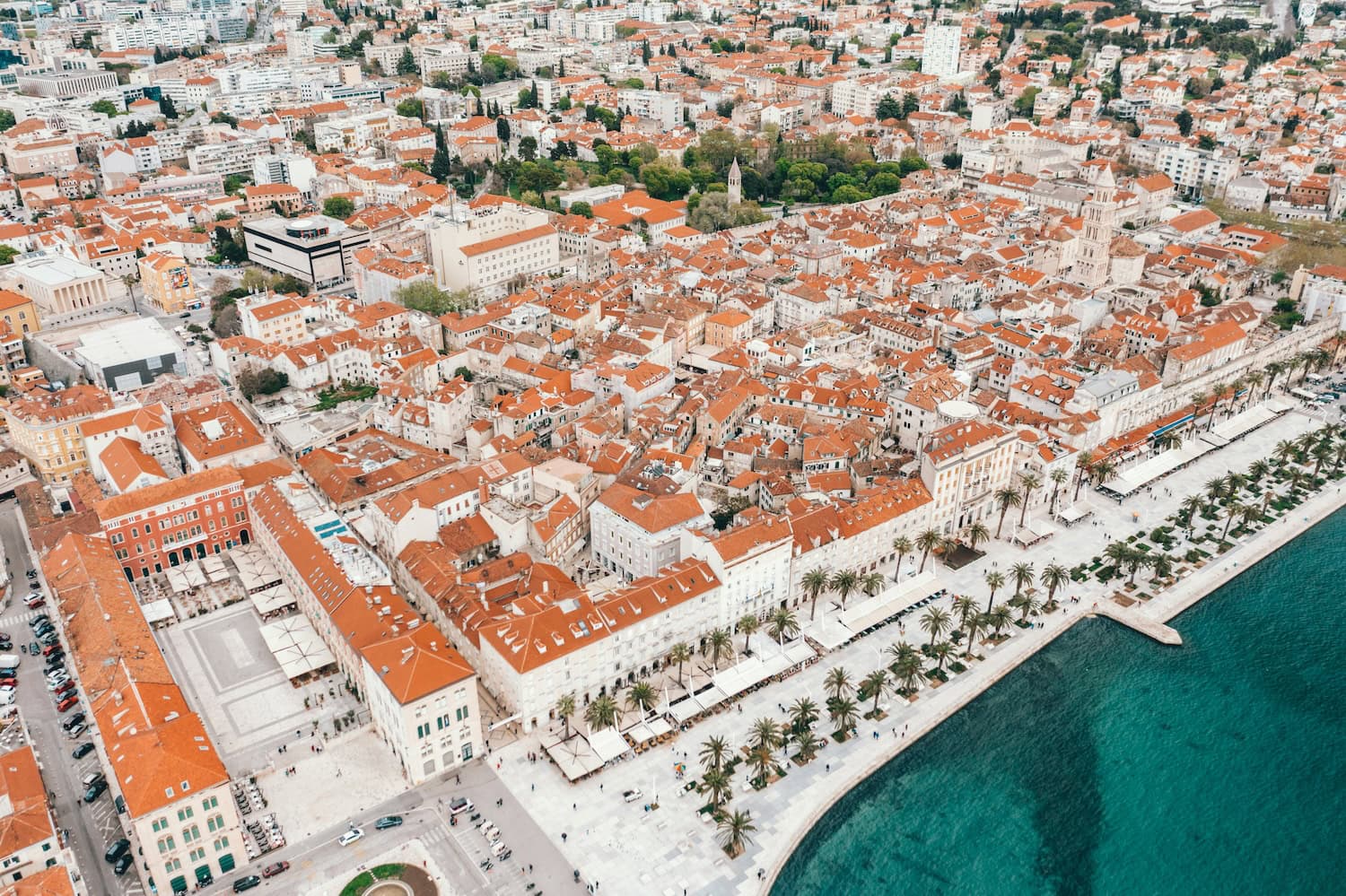 Altstadt in Split von oben