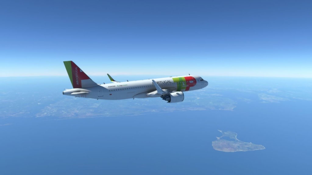 Airbus A320 der Tap Portugal fliegend