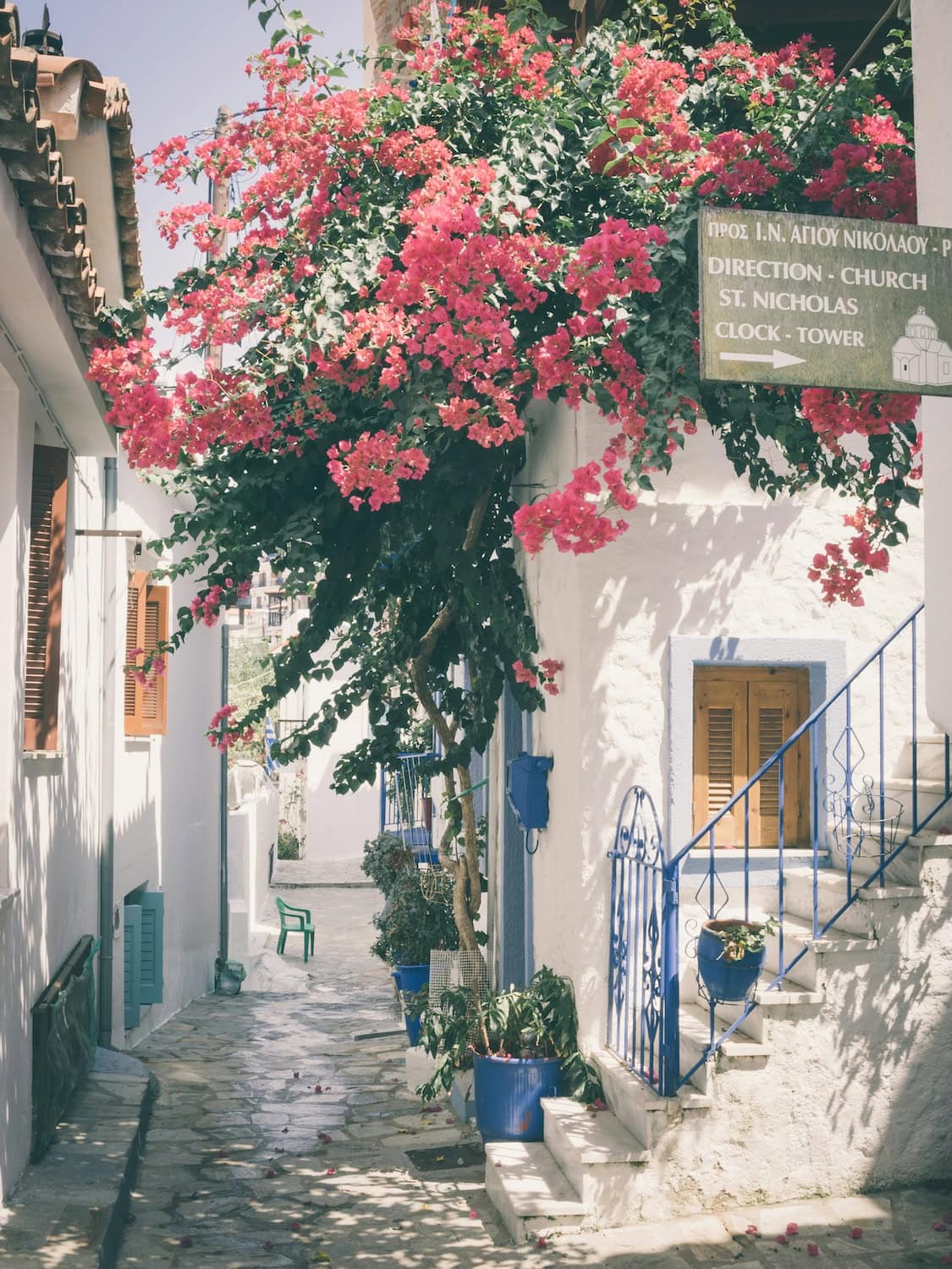 Skiathos Straße im Urlaubsort