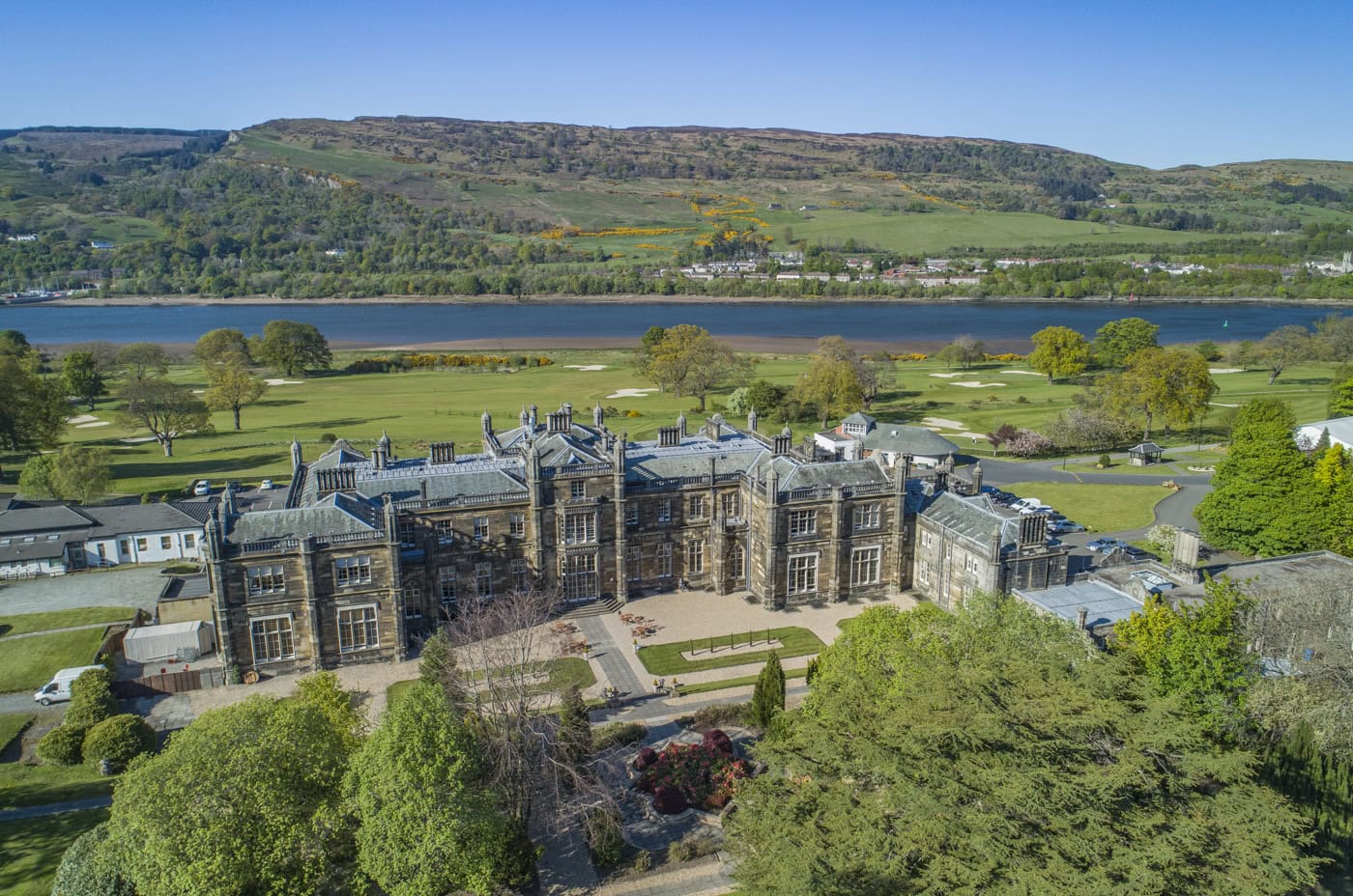Das Herrenhaus in Schottland von außen.