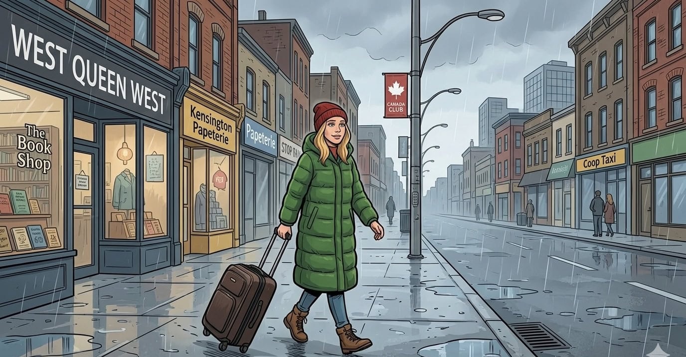 Marie schlendert durch die Straßen in Toronto