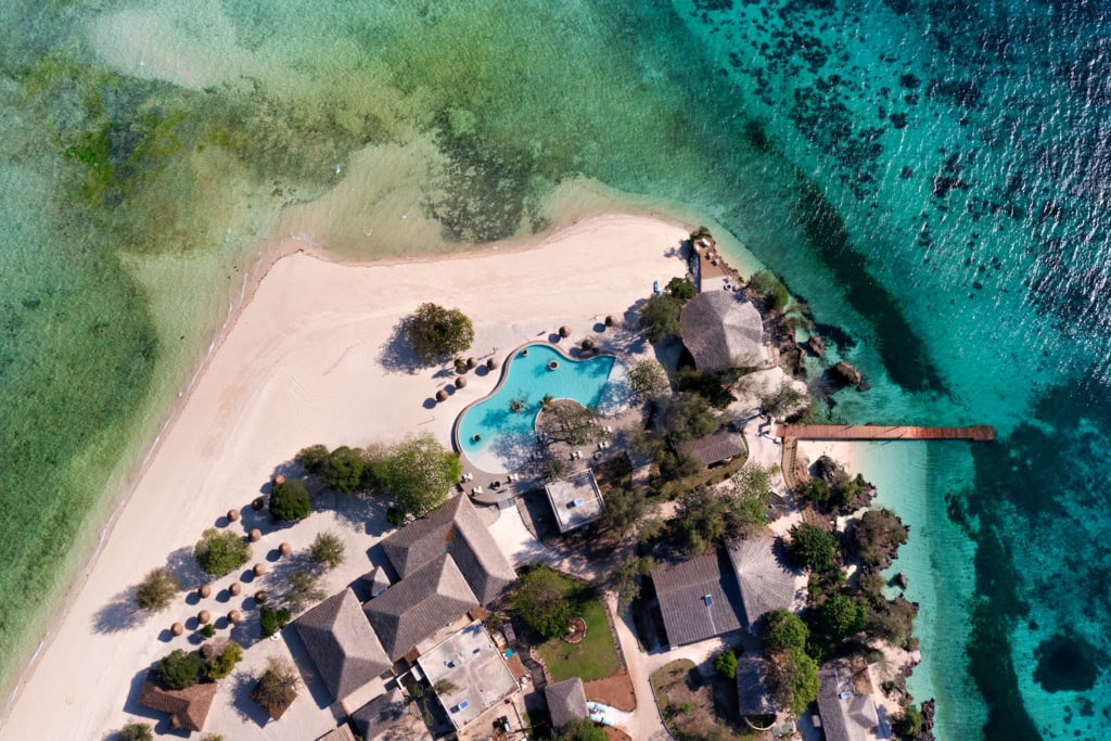 Bawe Island in Sansibar von oben fotografiert mit der Drohne