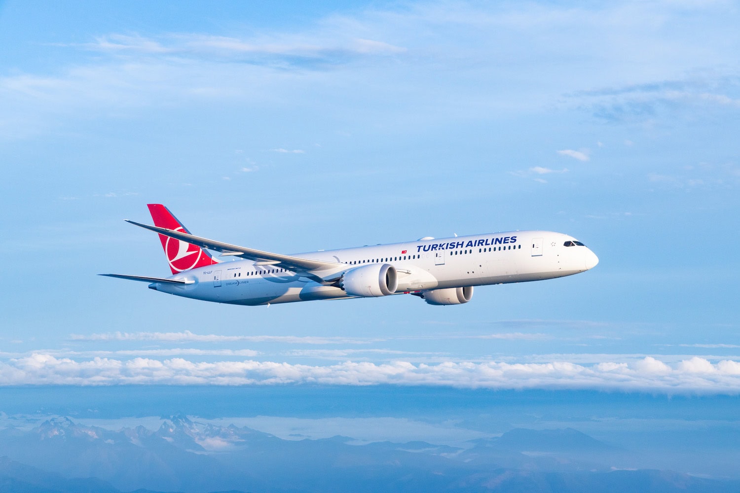 Flugzeug von Turkish Airlines im Flug