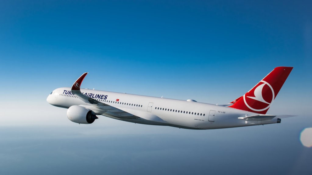 Flugzeug von Turkish Airlines in der Luft