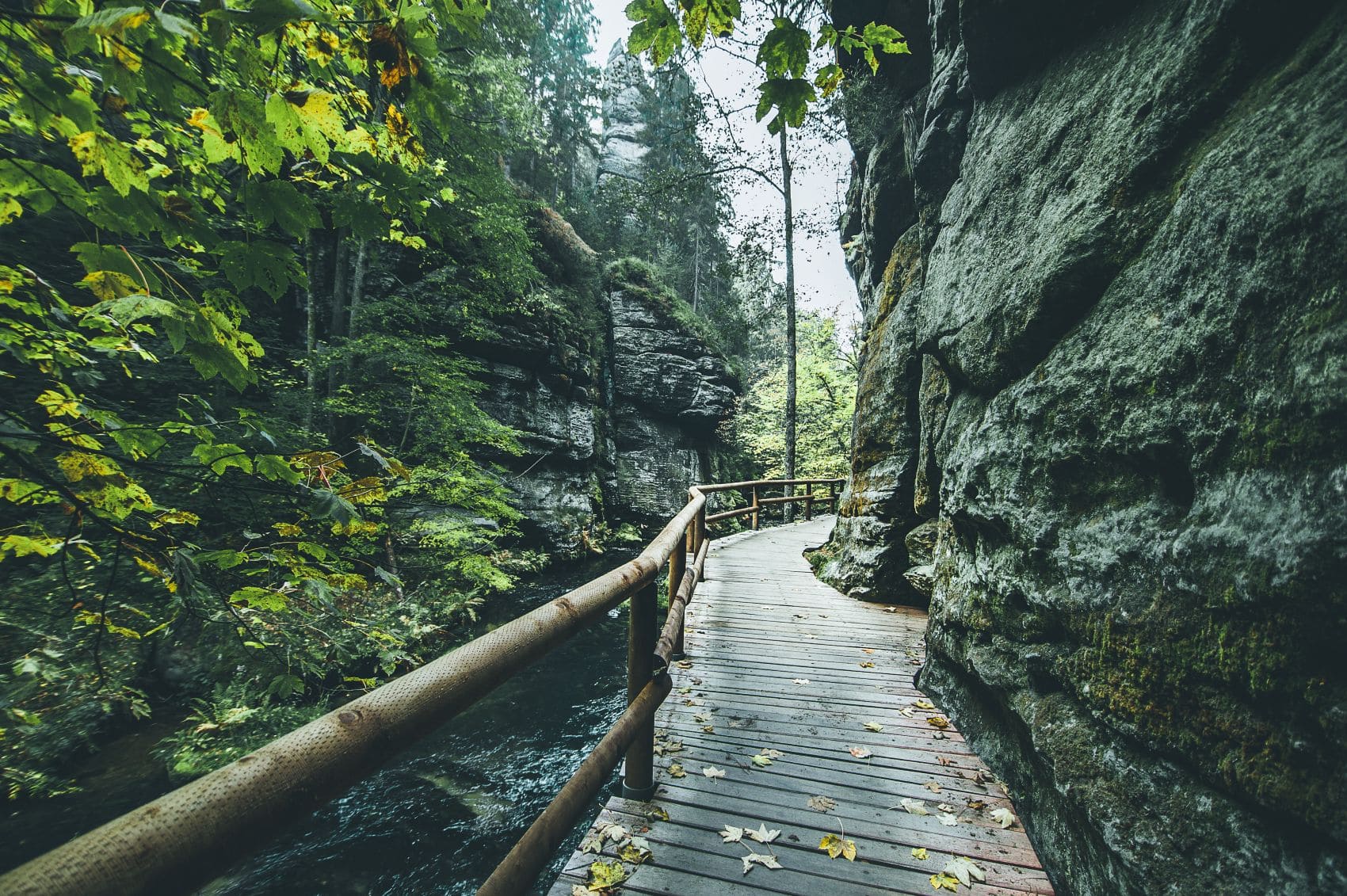 Schluchtenwanderweg in der Edmundsklamm im Nationalpark Böhmische Schweiz