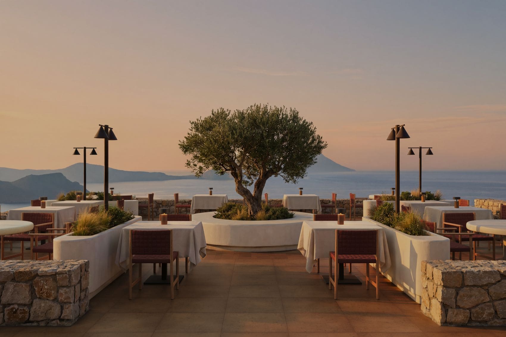Restaurant-Terrasse im Hotel Erema auf Milos 