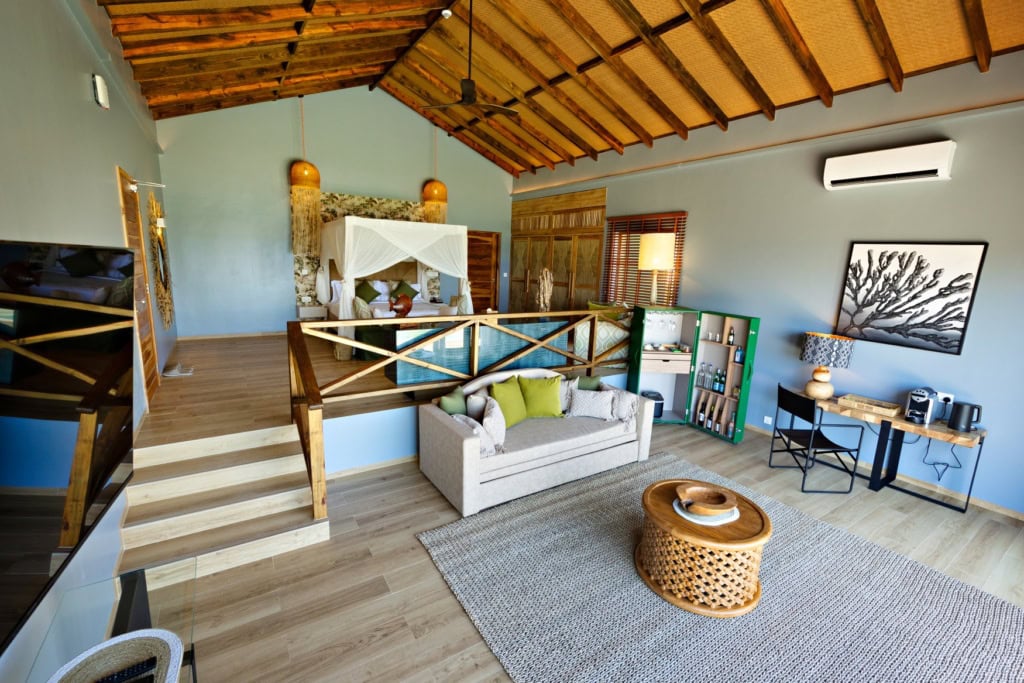 Eine Villa im Bawe Island bei Sansibar.