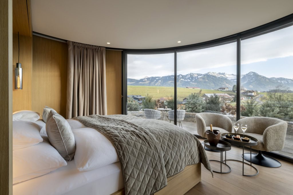 Eine Naturlodge deluxe im Sonnenalp Resort.