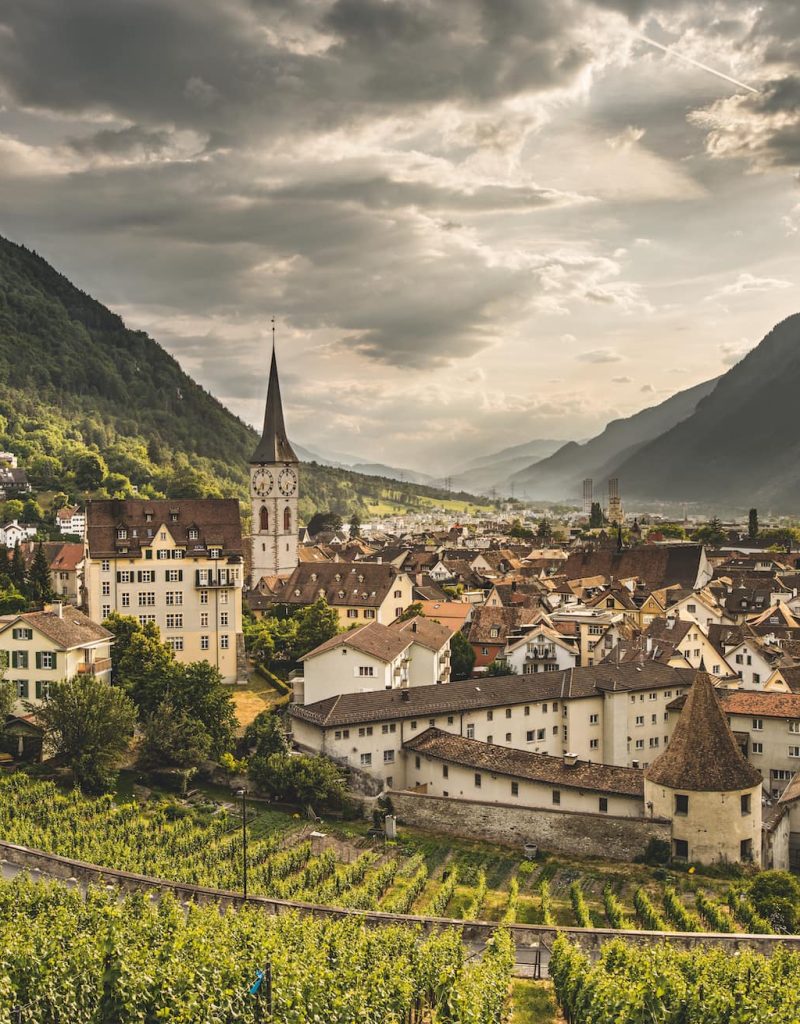 Kirche St.Martin in der Altstadt von Chur, Schweiz.